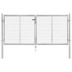 vidaXL Poort 306x150 cm gegalvaniseerd staal zilverkleurig