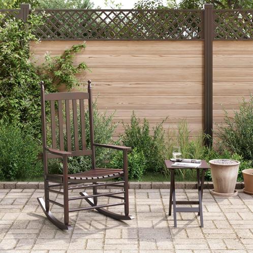 vidaXL Schommelstoel met inklapbare tafel massief, Huis en Inrichting, Stoelen, Nieuw, Verzenden