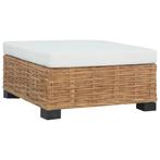 vidaXL Voetensteun met kussen natuurlijk rattan, Tuin en Terras, Verzenden, Nieuw