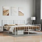 vidaXL Bedframe met hoofd- en voeteneinde metaal wit 180x200, Huis en Inrichting, Slaapkamer | Bedden, Verzenden, Nieuw