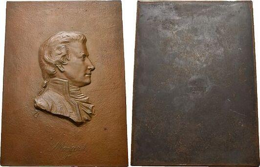 Plakette Musik Mozart, Wolfgang Amadeus 1756-1791, Österr.., Postzegels en Munten, Penningen en Medailles, Verzenden