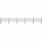 vidaXL Schuttingpaneel met palen ijzer 867x80 cm groen, Tuin en Terras, Verzenden, Nieuw