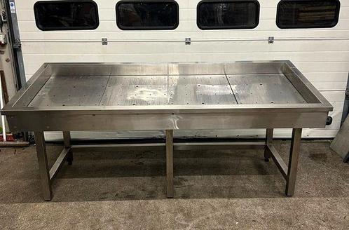RVS Vistoonbank, Vis vitrine, Display, Tafel 255,5 x 109 x, Elektronische apparatuur, Koelkasten en IJskasten