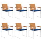 vidaXL Tuinstoelen 6 st met kussens massief acaciahout, Tuin en Terras, Tuinstoelen, Verzenden, Nieuw