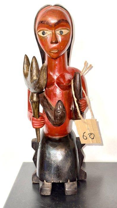 sculptuur, Sirène - 42 cm - Hout, Antiek en Kunst, Curiosa en Brocante