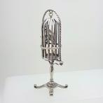 Miniatuur beeldje - Vogelkooi met papegaai op standaard -
