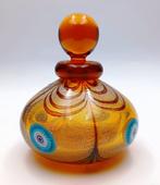 Franco Moretti - Murano - flacon de parfum ambré - Feuille, Antiquités & Art, Antiquités | Verre & Cristal