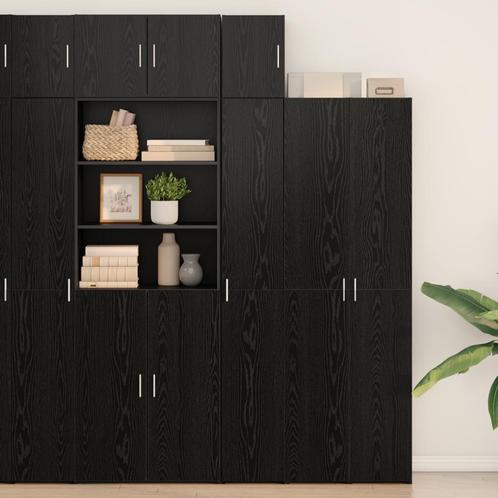 vidaXL Wandkast Zwart Eiken 30x42.5x40 cm Bewerkt Hout, Maison & Meubles, Armoires | Dressoirs, Envoi