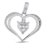 Hanger Platina, Platina 0,59ct Diamanten Hart Hanger -