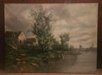 Franse school (XIX) - NO RESERVE - Paisaje fluvial, Antiek en Kunst