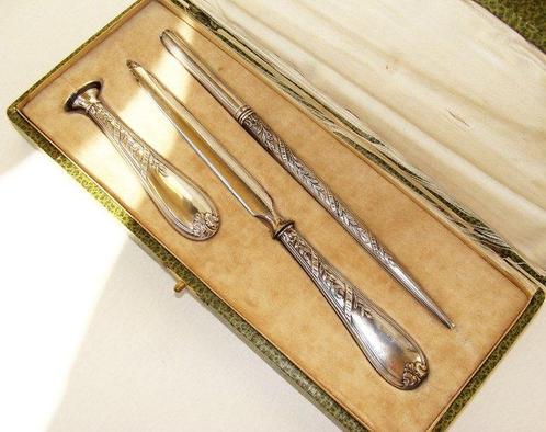 César Blondeau - Bureauset  (3) - .800 zilver, Antiek en Kunst, Antiek | Zilver en Goud