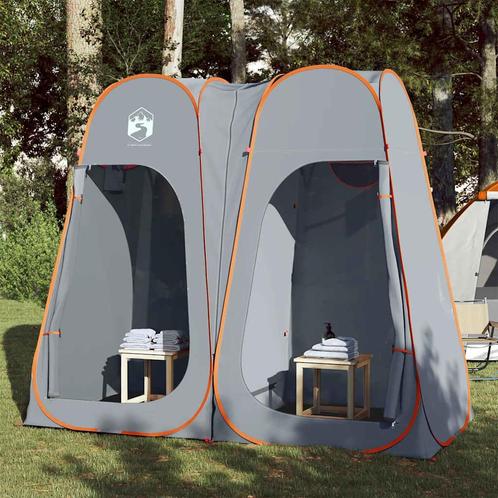 vidaXL Privacytent pop-up waterdich grijs en oranje, Caravans en Kamperen, Tenten, Nieuw, Verzenden