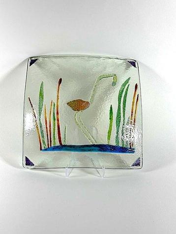 Centre de table  - Vitre de Murano courbée avec des