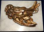 sculptuur, Fraai antiek Animalier beeld van dood vogeltje -