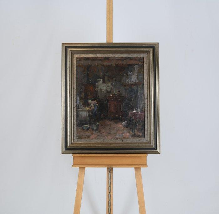 Theodorus van Oorschot (1910-1989) - Boereninterieur, Antiek en Kunst, Kunst | Schilderijen | Klassiek