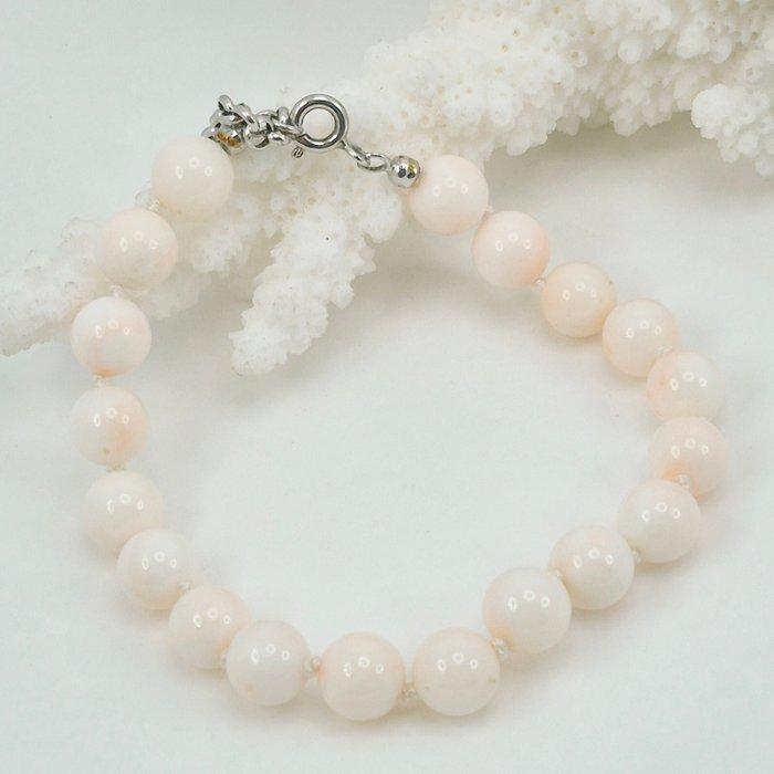 Koraal - Zilver - Armband - Corallo rosa/wit, Antiek en Kunst, Curiosa en Brocante