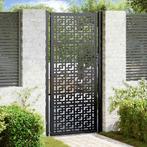vidaXL Poort met kruisontwerp 105x205 cm staal zwart, Verzenden, Nieuw
