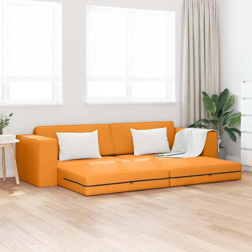 vidaXL Vloersofa Bed Donkergeel 245 x 78 x 77 cm Stof, Huis en Inrichting, Zetels | Zetels, Nieuw, Verzenden