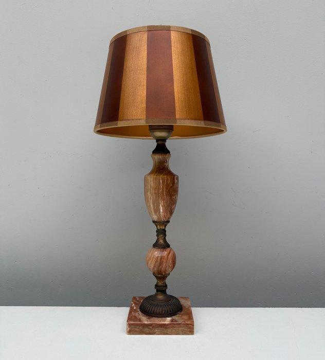 Lampe de table - Laiton, Onyx, Antiquités & Art, Curiosités & Brocante