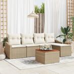 vidaXL Tuin Sofaset 6 pcs Beige, wit 55 x 55 x 37 cm Poly, Tuin en Terras, Verzenden, Nieuw