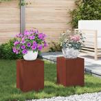 vidaXL Plantenstand 2 pcs Roestig 24 x 24 x 35 cm, Tuin en Terras, Verzenden, Nieuw
