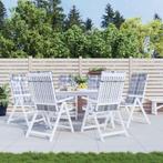 vidaXL Stoelkussens 6 st hoge rug ruitpatroon oxford stof, Verzenden, Nieuw