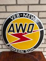 Emaille reclamebord - Origineel vintage emaille bord – AWO /