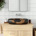 vidaXL Opzetwasbak ovaal 59x40x14 cm keramiek zwart, Doe-het-zelf en Bouw, Verzenden, Nieuw