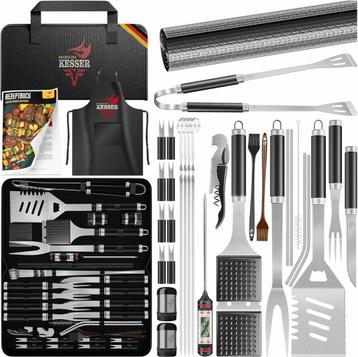 KESSER® RVS Barbecuebestekset - 37-delig - inc. tas - Zwart, Verzenden