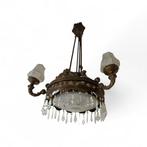 Kroonluchter - Messing, Glas, Kristal, Art Nouveau