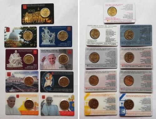 Vaticaan. Coin Card 2010/2017 (9 coincards) (Zonder, Postzegels en Munten, Munten | Europa | Euromunten