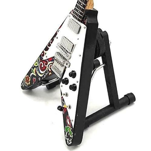 Miniatuur Gibson Flying V  gitaar met gratis standaard, Verzamelen, Film en Tv, Beeldje, Replica of Model, Nieuw, Verzenden