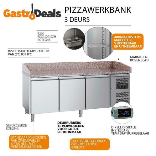 Actie! Ecofrost pizzawerkbank | 3-deurs | RVS | 2025mm |, Electroménager, Réfrigérateurs & Frigos