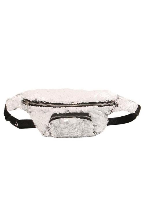 Wit Zilver Heuptasje Omkeerbare Pailletten Sequin Heuptas Fa, Handtassen en Accessoires, Tassen | Damestassen, Wit, Nieuw, Ophalen of Verzenden