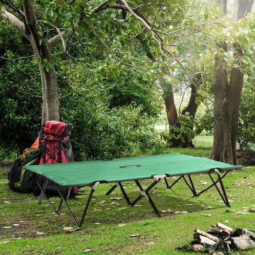 Campingbed - Opvouwbaar - Draagtas - Staalzwart, Tuin en Terras, Overige Tuin en Terras, Nieuw, Ophalen of Verzenden