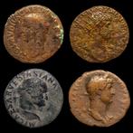 Romeinse Rijk. Lote de 4 monedas Æ Roma. Incl.: Claudio,, Postzegels en Munten