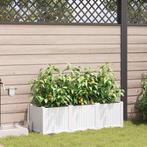 vidaXL Tuin Plantpot 3 pcs Wit Kunststof, Tuin en Terras, Verzenden, Nieuw