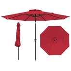 2dekans | Coast 303 cm Ronde Terrasparasol Rood – Kantelbare, Tuin en Terras, Ophalen of Verzenden, Nieuw