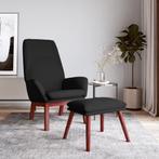 vidaXL Relaxstoel met voetenbank stof zwart, Verzenden, Nieuw
