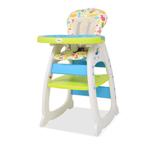vidaXL Kinderstoel met blad 3-in-1 verstelbaar blauw en