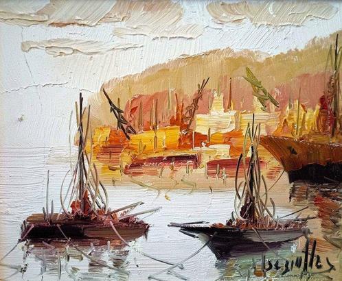 Antonio Segrelles Albert (1945) - Barcos en el Puerto, Antiek en Kunst, Kunst | Schilderijen | Klassiek