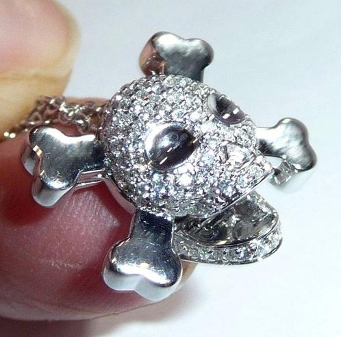 Halsketting - 18 karaat Witgoud - 1.50ct. tw. Diamant, Handtassen en Accessoires, Kettingen