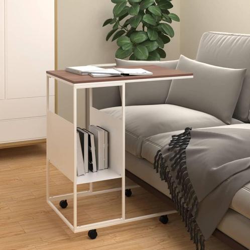 vidaXL Bijzettafel met wieltjes 55x36x63,5 cm bewerkt hout, Huis en Inrichting, Tafels | Salontafels, Nieuw, Verzenden