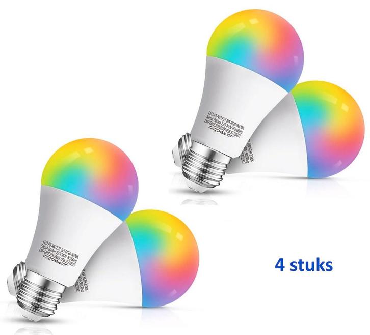 E27 LED lamp - Dimbaar - Smart lamp - 8W - 4 stuks - Aigosta, Huis en Inrichting, Overige Huis en Inrichting, Verzenden