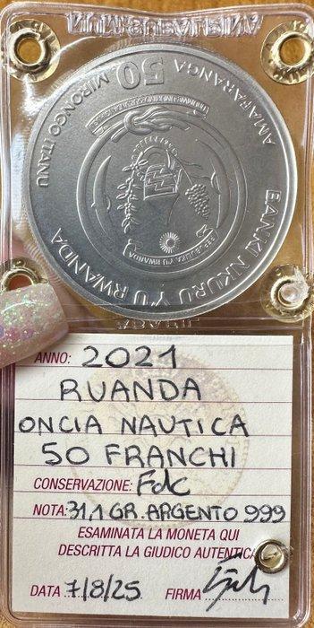 Rwanda. 50 Franken 2021 Oncia Nautica (Zonder Minimumprijs), Postzegels en Munten, Munten | Europa | Niet-Euromunten