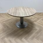 ronde vergadertafel, 120 cm, Midden eiken - grijs, Gebruikt, Bureau
