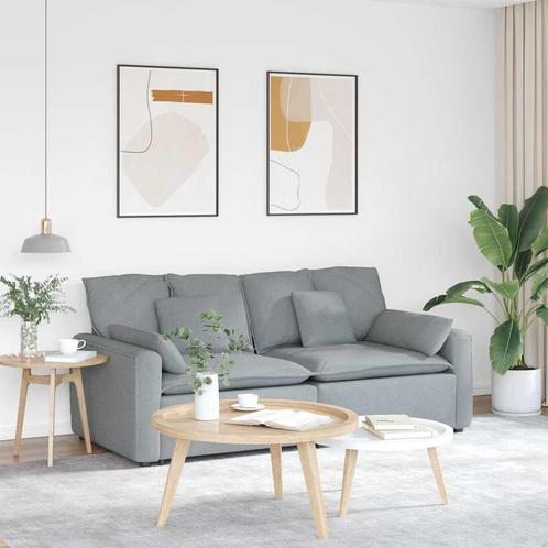 vidaXL Modulaire bank met kussens lichtgrijs, Huis en Inrichting, Zetels | Voetbanken en poefs, Nieuw, Verzenden