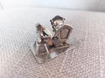 Figuur - Zilveren miniatuur moeder, kind met wieg - sterling