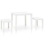 vidaXL Table de jardin avec 2 bancs Plastique Blanc, Jardin & Terrasse, Verzenden, Neuf