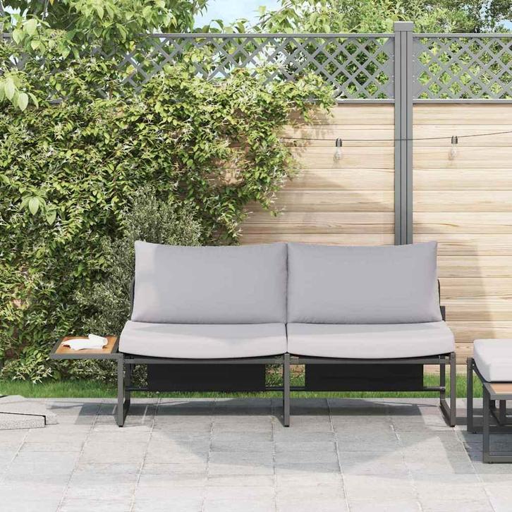 vidaXL Tuin Sofa met kussen Lichtgrijs 200,5 x 70 x 85,5 cm, Jardin & Terrasse, Ensembles de jardin, Envoi